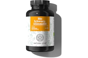 ‎NATURE LOVE NATURE LOVE® Organic Black Cumin Oil - 240 Allergen-Free Vegan Capsules - High Dose: 1000 mg per Daily Dose - of which 50% Linoleic Acid - Cold Pressed, from Egypt