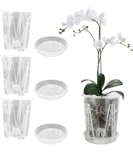 Bloempotten - Orchideeënpotten - 6 stuks - Orchideeënpotten met gaten - Stevige
