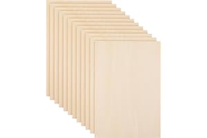 KEILEOHO 12 PCS 300x210x3mm Wood Plywood Sheets, A4 Thin Wooden Basswood Boards Unfinished Plywood Board for DIY Models