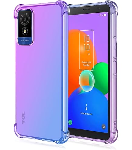 YKTO Case per TCL 505 Custodia per Telefono in Peluche per Coniglietti Morbido e Confortevole al Tatto Protettiva TPU Custodia per Cellulare Calda e Anti-Freddo per TCL 505,Viola