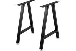 VEVOR Pieds de Table Métal 2PCS Kit Pieds Meuble Acier Industriel 71,1x45 cm Forme A Charge Capacité 363 kg avec 4 Protecteurs Sol pour Table à Manger Table Basse Bureau de Travail Intérieur Extérieur