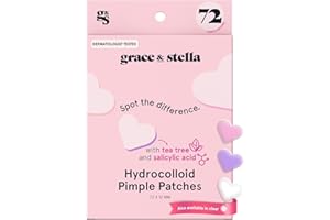 grace & stella Award Winning Pimple Patches Cute (Heart, 72 Count) - Dermatologist Tested Spot Treatment with Salicylic Acid to Help Soothe & Conceal Blemish - Acne Patches for Spot Treatment - Vegan