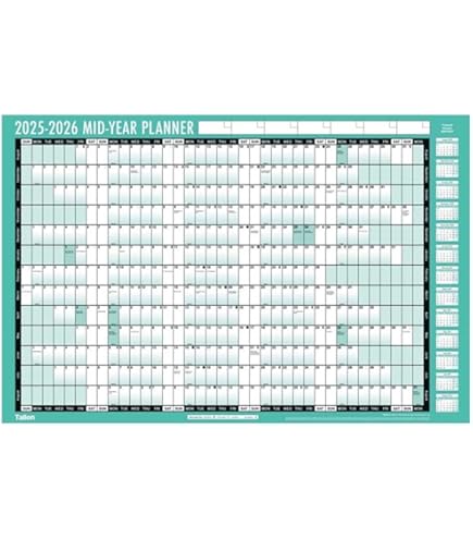Academic Wall Planner 2025/2026 – A1 Dry Erase Mid Year Wall Planner 2025-2026 - 12 Month Office, University, School, Teacher Calendar 25/26 – Folded Boxes Edition - View #5