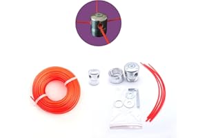 GENERICO Testina Decespugliatore Universal Alluminio con 4 Nylon Filo Trimmer Head Accessori per Stringa di Alluminio Testa di Erba con Rondella Chiave Esadecimale per Decespugliatore Tagliaerba-Konkok