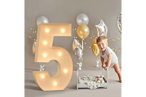 AAIRRA Decoración De Boda Marquesina, Letras Iluminadas del Alfabeto, con Letras Y Números Iluminados Letras De Marquesina Grandes Luces De Letras LED Letrero para Fiesta De Cumpleaños Boda,5,70CM
