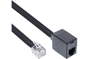 InLine 18835 câble de téléphone 5 m Noir - Cables de téléphone (5 m, RJ12, RJ12, Noir, Male connector / Female connector)
