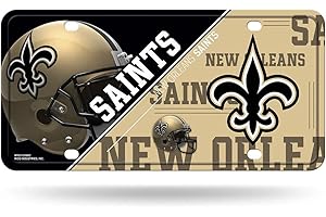 Rico Industries NFL New Orleans Saints Unisexe New Orleans Saints Metalnew Orleans Saints de Plaque d'immatriculation en métal de Plaque d'immatriculation, Team Couleur, Taille Unique