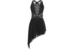 Aislor Robe Danse Contemporain Femme Justaucorps Patinage Artistique Compétition Robe Cours De Danse Latine Moderne Costume Performance