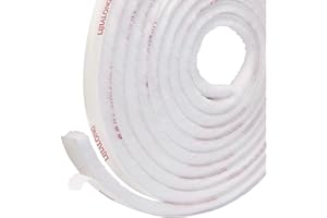 fowong Selbstklebend Bürstendichtung Dichtungsstreifen 6m(L) x9 mm(B) x 9mm(D) Dichtungsstreifen hochdichter Filz-Zugluft-Exzenter für Schiebetüren, Fenster und Garderobe (Weiß)
