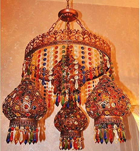 DENG Bohemian retro bedroom lamp bedroom lamp double staircase big chandelier , 40