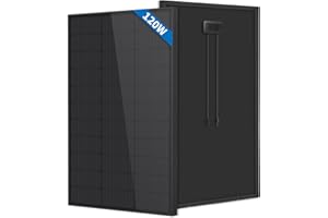 FIREFLY ENERGY Panel solar monocristalino de 120 W, completamente negro, para autocaravanas, barcos, remolques, autocaravanas, marinos, sistemas independientes de la red