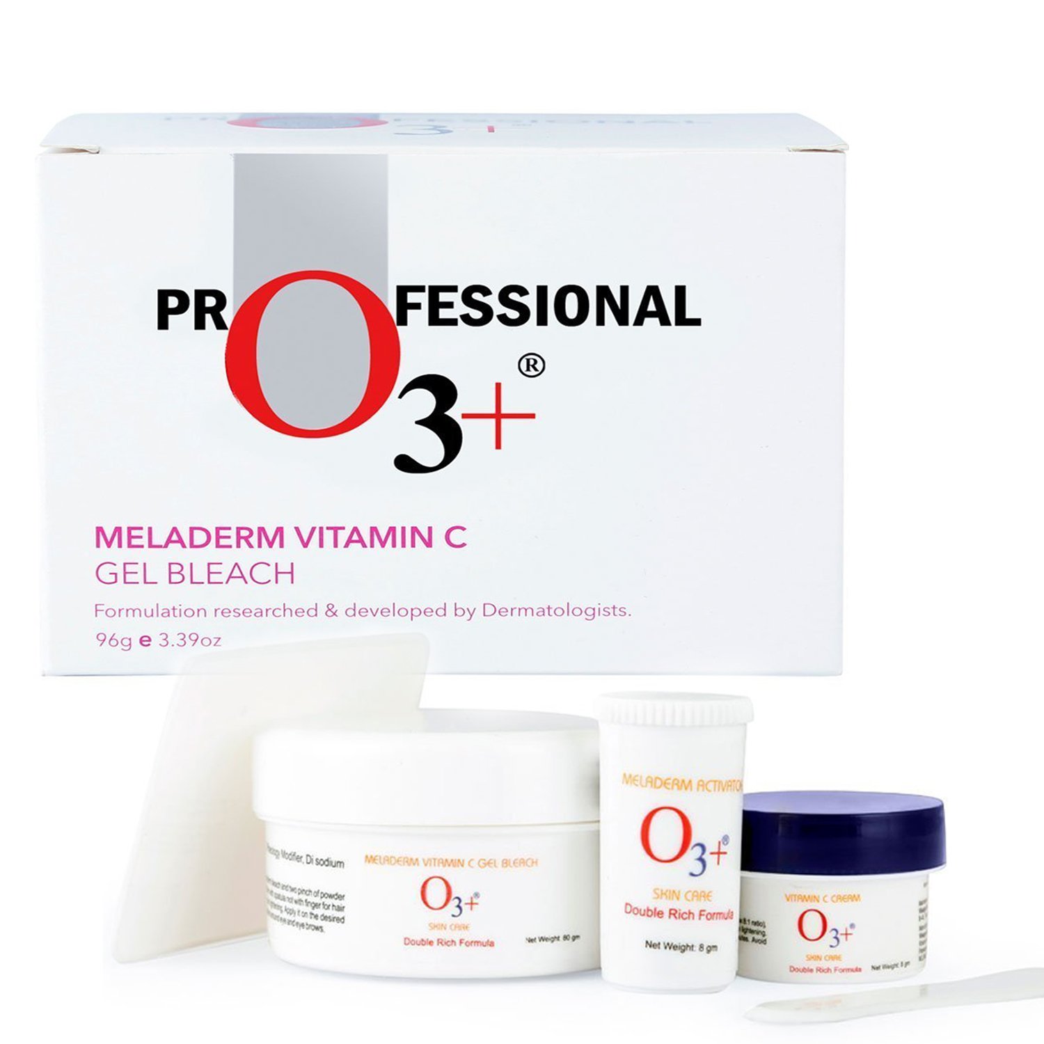O3+ Meladerm Vitamin C Gel Bleach for Skin Whitening and Hair