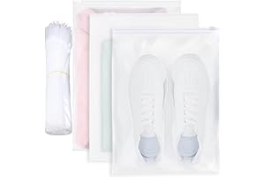 VORHOT 50 Pezzi Sacchetti Vestiti con Zip Grande, 40x30cm di Sacchetti per Vestiti con Cerniera, Smerigliata Richiudibili Viaggio Fori di Ventilazione, Cosmetici, Scarpe