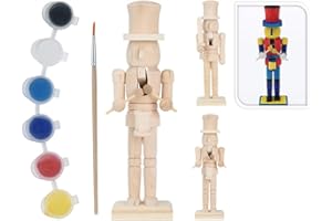 Annastore Nussknacker aus Holz zum Bemalen H 18 cm - DIY Nussknacker für Weihnachten zum Bemalen - Holzfigur Nussknacker DIY - Nussknacker aus Holz zum selbst Bemalen Größe H 18 cm