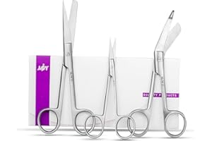 MJW 3 Pièces Ensemble de Ciseaux de Premiers Secours en Acier Inoxydable Ciseaux de Pansement outils Vétérinaires Utilisés au Bureau et à la Maison à des fins Multiples