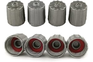 ITALIAN CHARMS 8 Plastic Grey Tyre Valve Dust Caps with O-Ring Seal Dust Cover for SUV, Motorbike, Trucks, Bike, Bicycle, Baby Buggies- UK stock