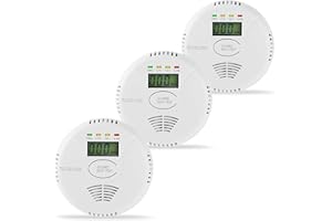 3 Packs Carbon Monoxide Detectors, AGSMXSYG Carbon Monoxide Alarm Battery Powered with Digital Display, CO Detector Alarms Monitor Battery Operated for Home,RV & Kitchen