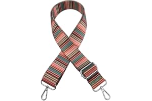 Santimon Asa Correa Bandolera Recambio Adjustable Lona Mujer Hombro Cincha Cadena con Gancho para Bolsa Cartera Monedero Raya(Rosado)