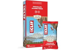 CLIF BAR | Barritas energéticas - Barritas Proteína | Chocolate Almond Fudge | Proteína Vegetal | 12 x 68 g