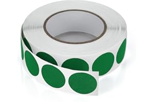 MEITAAT Pegatinas redondas de 19 mm, color verde, autoadhesivas, pequeñas etiquetas adhesivas con códigos de colores, resistentes a la intemperie, 1000 unidades