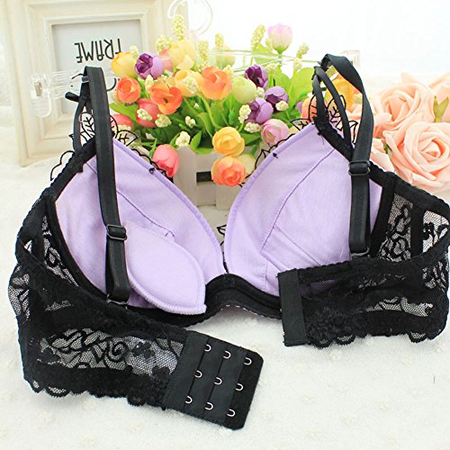 ROPALIA Women Lace Floral Underwire Bra Set Push Up Brassiere Lingerie Sets 34-38B