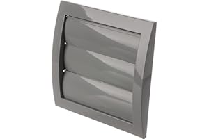 LIRAST Ø 100 mm Grigia Griglia di Ventilazione in Plastica con Alette a Gravità - Griglie D'Aerazione con Rete Anti Insetti