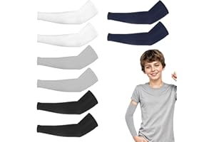 Ouligay 4 Paar Kinder Arm Sleeve UV Sonnenschutz Ärmel Ärmlinge Uv Schutz Armstulpen Sommer UPF 50+ Armsleeve Kühlung Armlinge für Mädchen Jungen Volleyball Basketball Fußball Golf