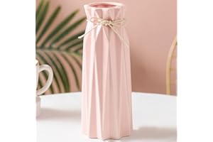 Disoza Wazony Dekoracja Stołu Ceramiczny Nowoczesny Wazon Vintage Różowy Wazon Na Kwiaty Trawy Pampasowej Suszone Kwiaty Różowy Wazon Na Kwiaty Wazony Na Ślub Porcelanowy Wazon Tulipanowy (24x10x10cm)