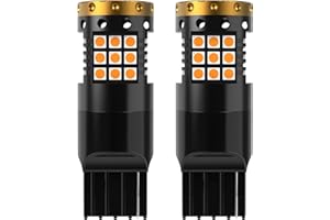 NATGIC 7440 W21W T20 kierunkowskaz LED, bursztynowy żółty, pomarańczowy, 3700 lm 3030 36 SMD Canbus, bezbłędny, zapobiegający hiperbłysowi samochodowemu, przedniego lub tylnego światła LED (2 szt.)