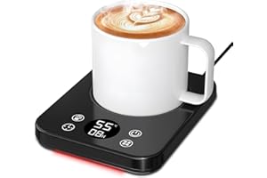 LPQKCCY Tassenwärmer Elektrisch, Sauerteig Wärmer für den Schreibtisch mit 9 Temperatur einstellungen,Elektrischer Kaffeewärmer mit Automatischer 8-Stunden-Abschaltung zum Erhitzen von Kaffee, Milch, Kerzen