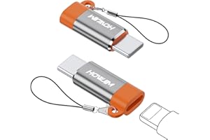 HOWJIM Adattatore Light-ning a USB C 2 Pezzi,PD27/66W Ricarica Rapida Trasmissione Dati,Adattatore da Light-ning Femmina a USB C Maschio per Phone15/16 Pad G-alaxy X-peria Non Per Cuffie/OTG Grigio