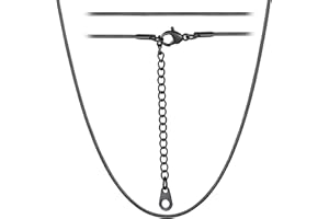 ChainsHouse Chaîne Serpent Bijoux Classique Style Collier pour Unisex Fermoir Mousqueton Largeur 1.2MM-Acier/Noir/Or/Or Rose