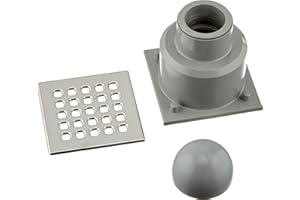 Jimten 24048 Sumidero sifónico horizontal (105 x 105, 50/40), cromo y gris, estándar