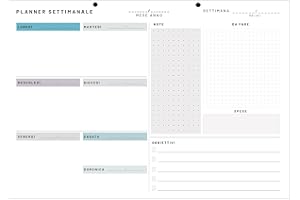 PERALMA Planner 2024 Settimanale da Scrivania A3 Italiano Weekly planning da tavolo 60 fogli a strappo, calendario perpetuo senza date Agenda Organizer 2024 da Tavolo grande (30X42)