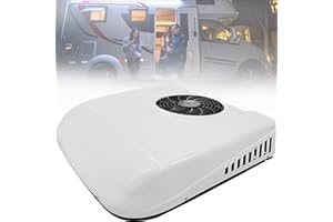 RYUUZA 12V/24V DC-Klimaanlage/ultradünne Autodachklimaanlage ist auf Minivans, Geländefahrzeuge, Pickups, Wohnmobile, LKWs, landwirtschaftliche Fahrzeuge, Bagger anwendbar,White-12V