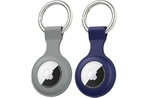 WANME Custodia per AirTag con Portachiavi, 2 Pezzi Custodia Porta Airtag Apple Cover, Impermeabile Copertura Protettiva per Chiavi, Borse, Bagagli, Collari per Animali Domestici