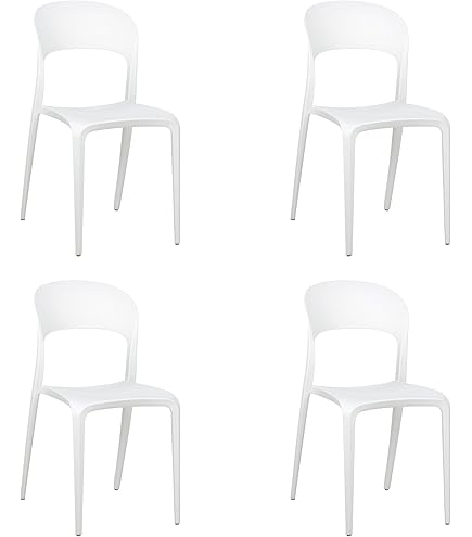 Set 6 Sedie YVONNE In Polipropilene - Impilabili, Resistenti UV, Moderne Per Interni Ed Esterni