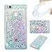 Produktbild FESELE Silikon Schutzhülle für [Huawei P9 Lite] Flüssigkeit Bling Shiny Glänzend Flüssig Glitzer Fließen Flüssig Sterne Treibsand Schwimmend Glitzer Clear Kristall Durchsichtige Crystal TPU Hülle Case Tasche für Huawei P9 Lite + Blau Eingabestift Stylus Touch Pen-Grün Blau Sterne