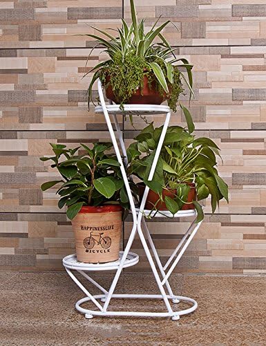 Retro Creativity Iron Flower Rack Simple Multilayer Ladder Flower Rack Balcony Floor Planter Shelf Simple Modern Living Room Indoor Flower Rack ( Color : C )