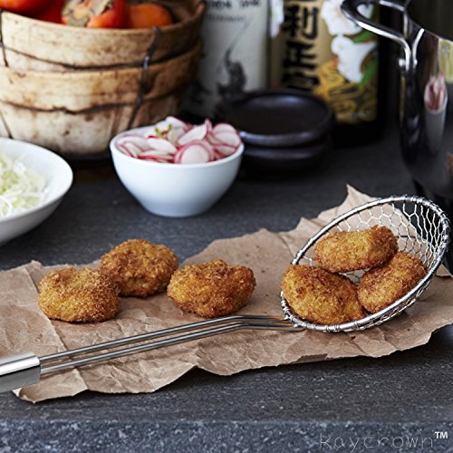 Best Utensilien Asiatische Küche Edelstahl Spider Sieb Draht Skimmer mit Spirale Mesh DIA. 13CM - 8