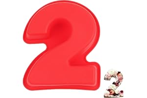 YXHZVON Moule à Gâteau Number 2, Moules Chiffre Cake, Grands Moules à Gâteau 3D en Silicone, Moules à Forme Spécifique Forme de Chiffre Convient pour Anniversaires, Fêtes (Rouge)