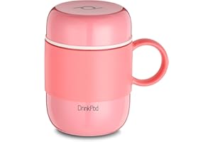 DRINKPOD Pioneer termiczny kubek na napoje, stal nierdzewna 18/10, różowy, 12 x 8 x 12 cm