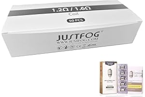 Justfog Résistance, Coils Pack de 50 1.6 ohm pour q16, p16a, q14, p14a, g14, q16c, q16 pro (10 Pack x 5 Coil) (Sans Nicotine)