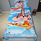 Original Chhota Bheem kids 100% Cotton Single Bedsheet with 1 pillow cover - Sky Blue
