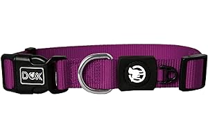 DDOXX Collar Perro Nylon, Ajustable | Muchos Colores & Tamaños | para Perros Pequeño, Mediano y Grande | Collares Accesorios Gato Cachorro | Violeta, S