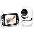 HelloBaby Baby Monitor with Remote Pan-Tilt-Zoom Camera and 3.2'' LCD Screen, Infrared Night Vision, Temperature Display, Lullaby, Two Way Audio, with Wall Mount Kit HB65 (Black/White)