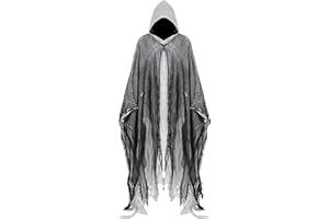 SHUANGLIAO cutecool Halloween Geister Umhang Halloween Umhang Mit Kapuze 2025 Neu Halloween Umhang Halloween Geister Kostüm Erwachsene Sensenmann Kostüm Gruselige Aktivitäten Cosplay Kostüm Für Herren Damen