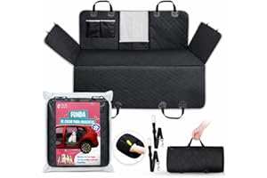 PYN Spot® Funda Coche Perro Asiento Trasero Impermeable 600D Antideslizante | Protector para Mascotas con Ventana de Malla, Solapas Laterales y Ajuste Universal