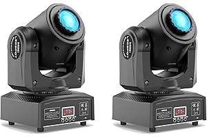 YESPICK 2PCS Lyre LED 60W Lumière de scène 8 Gobos 8 Couleurs DJ Luminaires à tête rotative Beam Moving Head pour Fête, DJ, Bar, Club Noël
