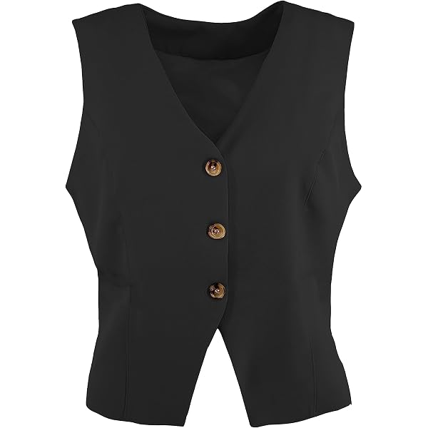 Gilet Femme Sans Manches Slim Fit - Col V Professionnel - Pour Bureau, Travail Et Occasions élégantes - 8